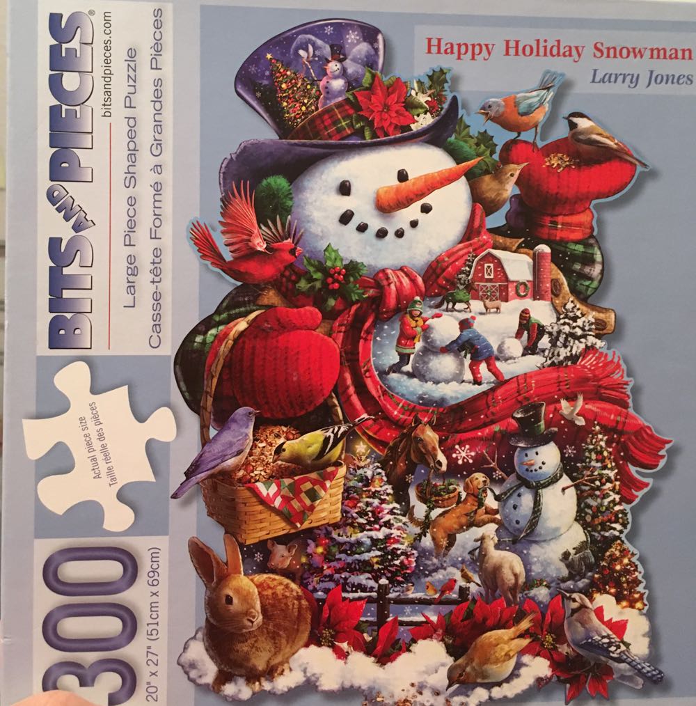 Lot Of 2 Bits & Pieces 300 Piece Puzzles Snowmen 1 Is Shaped  puzzle collectible [Barcode 704812106218] - Main Image 2