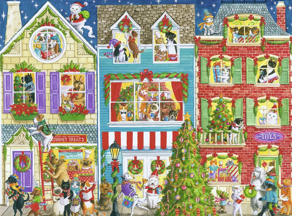 Christmas On Pet Street - Ravensburger puzzle collectible [Barcode 4005556197354] - Main Image 2