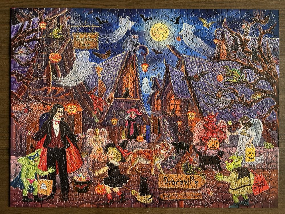 Haunted Halloween Village - Bits & Pieces puzzle collectible [Barcode 192949041616] - Main Image 3