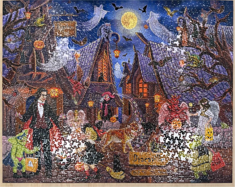 Haunted Halloween Village - Bits & Pieces puzzle collectible [Barcode 192949041616] - Main Image 4