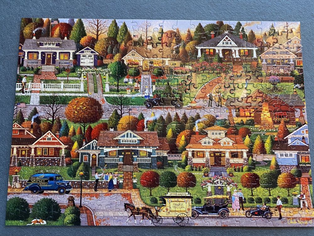 Charles Wysocki: Labor Day In Bungalowville - Buffalo Games 🇺🇸 puzzle collectible [Barcode 079346026470] - Main Image 2