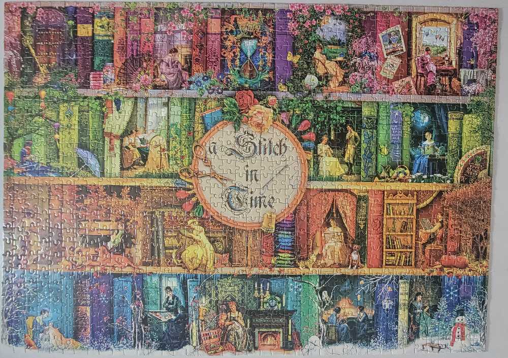 Four Seasons Bookshelf - Jigsaw Puzzle puzzle collectible - Main Image 2