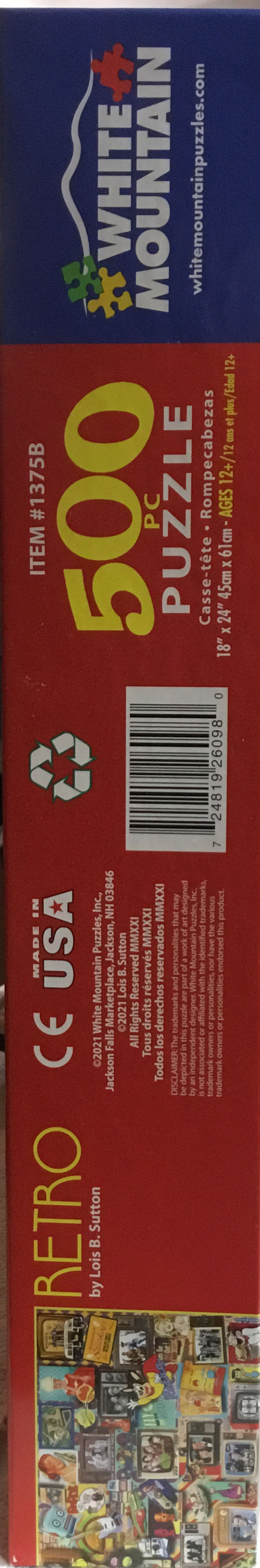 Retro 1- 550, 1-500 - White Mountain puzzle collectible [Barcode 724819260980] - Main Image 3