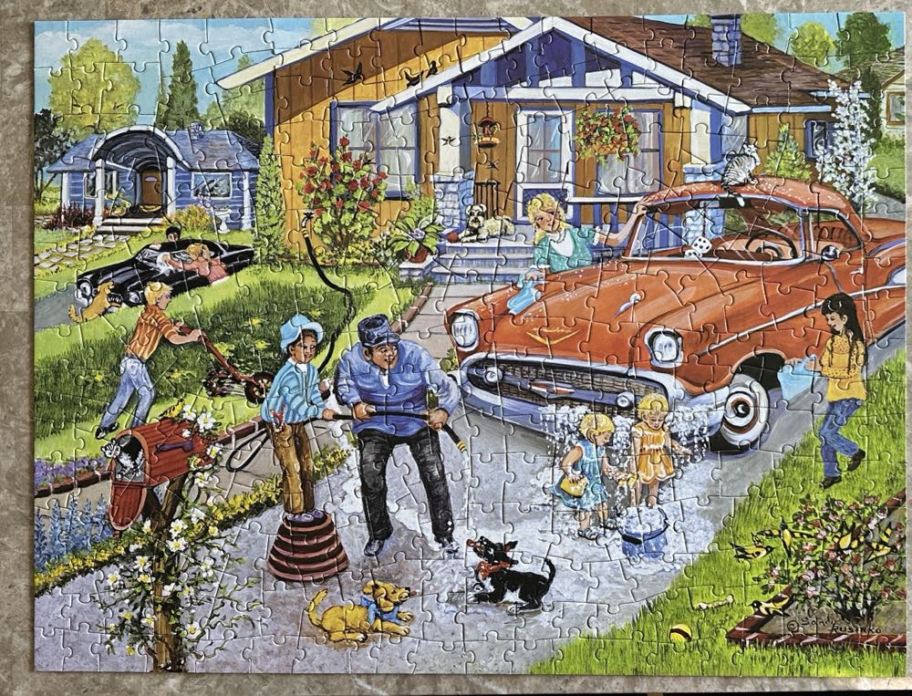 Family Car Wash  - Cheryl  - Bits & Pieces puzzle collectible [Barcode 192949037756] - Main Image 3