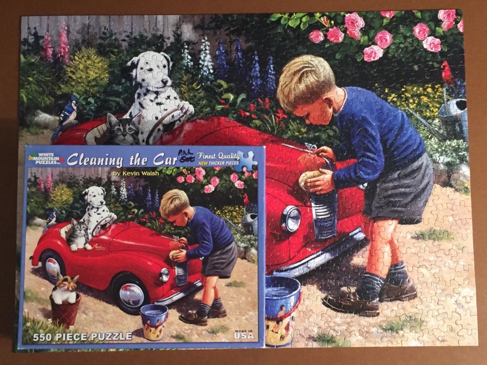 Cleaning The Car - White Mountain Puzzles puzzle collectible [Barcode 724819255290] - Main Image 3