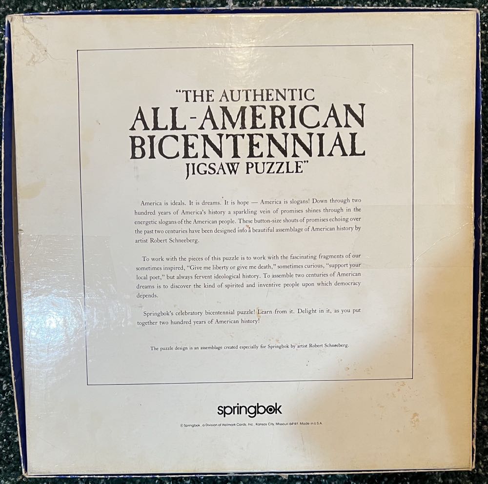 The Authentic All-American Bicentennial Jigsaw Puzzle - Springbok puzzle collectible - Main Image 2