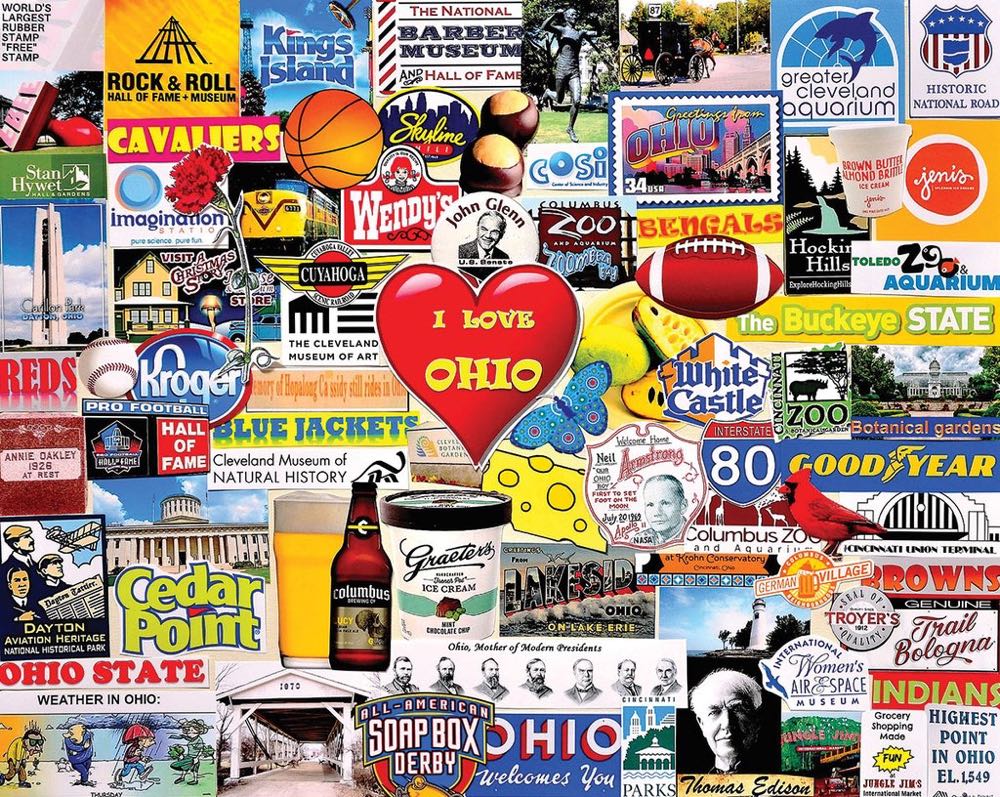 I Love Ohio Mary St John - White Mountain Puzzles puzzle collectible [Barcode 724819263370] - Main Image 2