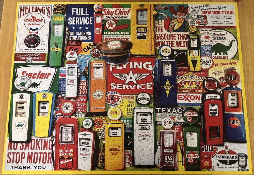 Gas Pumps - White Mountain Puzzles puzzle collectible [Barcode 724819258543] - Main Image 2