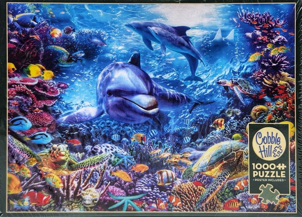 Dolphins at Play - Cobble Hill puzzle collectible [Barcode 625012801317] - Main Image 2