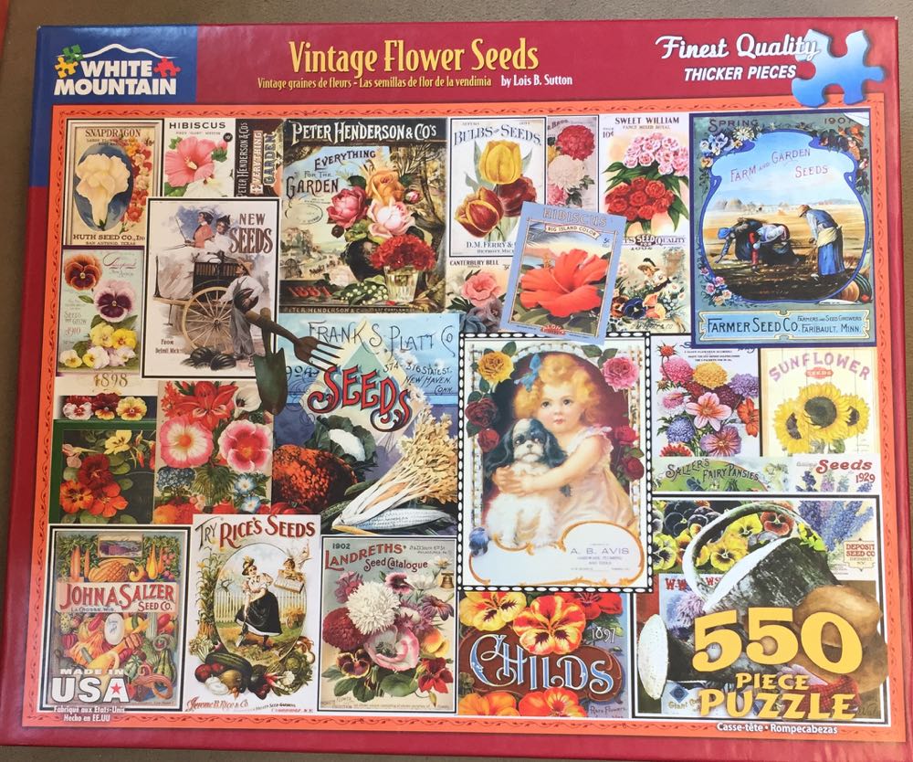 Vintage Flower Seeds - White Mountain puzzle collectible [Barcode 724819255061] - Main Image 2
