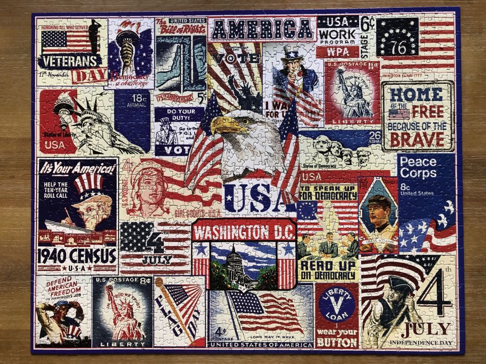 Red White & Blue - White Mountain Puzzles puzzle collectible [Barcode 724819263592] - Main Image 2