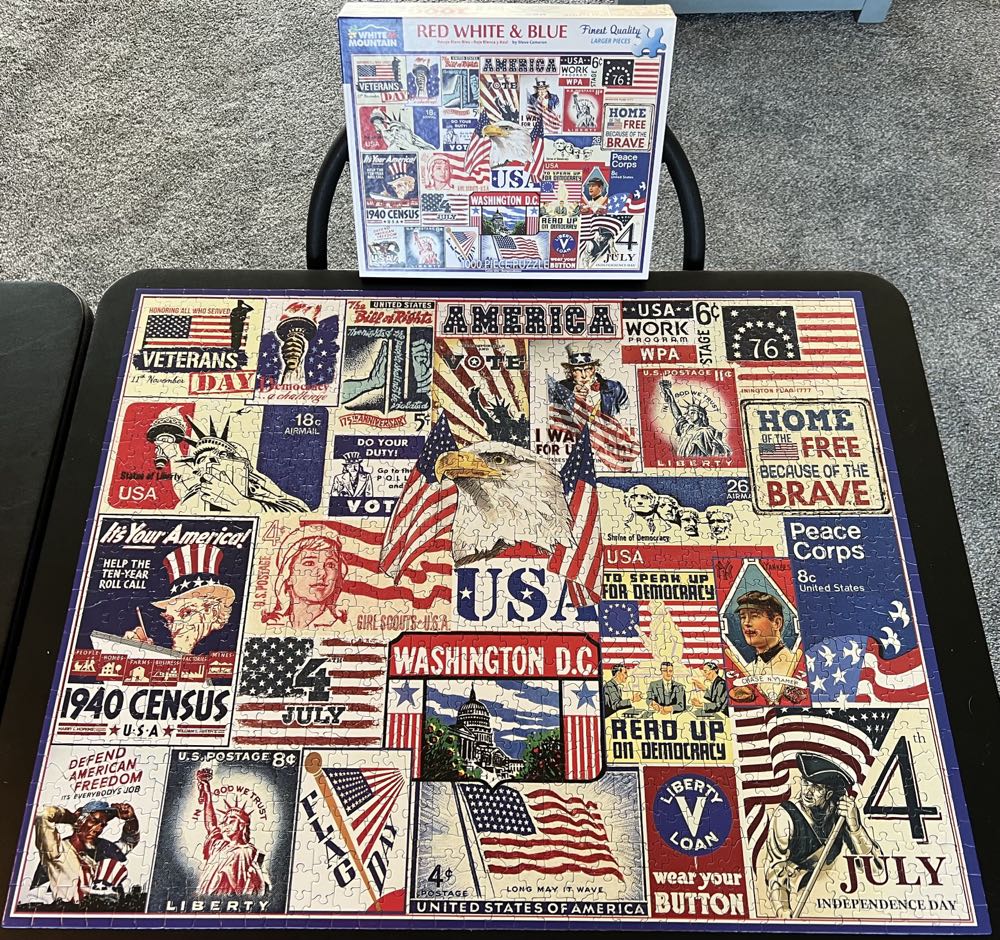 Red White & Blue - White Mountain Puzzles puzzle collectible [Barcode 724819263592] - Main Image 3