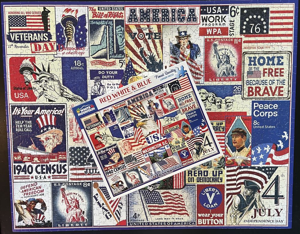 Red White & Blue - White Mountain Puzzles puzzle collectible [Barcode 724819263592] - Main Image 4
