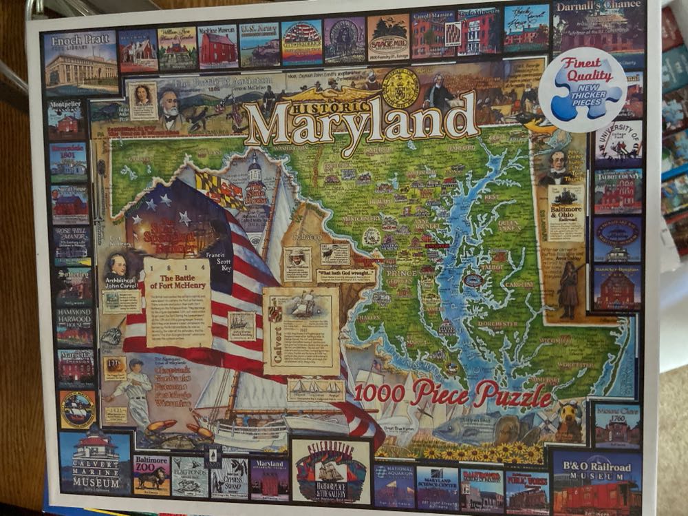 Historic Maryland - White Mountain Puzzles puzzle collectible [Barcode 724819247264] - Main Image 2