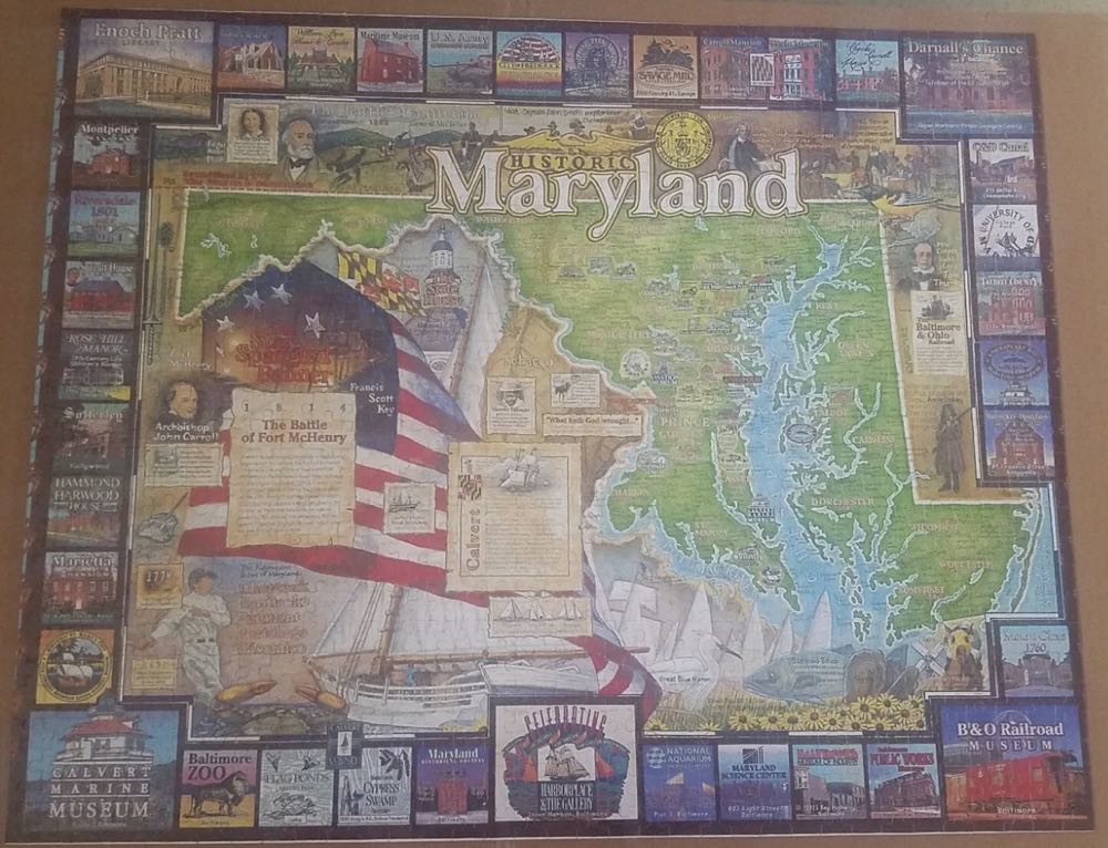 Historic Maryland - White Mountain Puzzles puzzle collectible [Barcode 724819247264] - Main Image 3