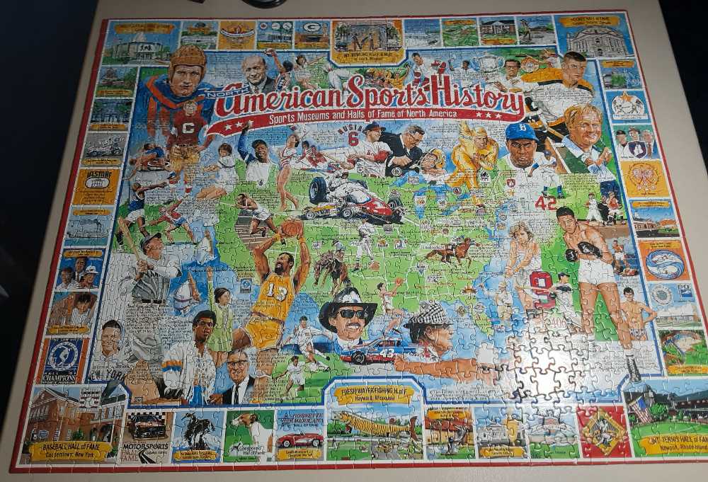 American Sports History (UV) 🧩 - White Mountain puzzle collectible [Barcode 724819247189] - Main Image 2