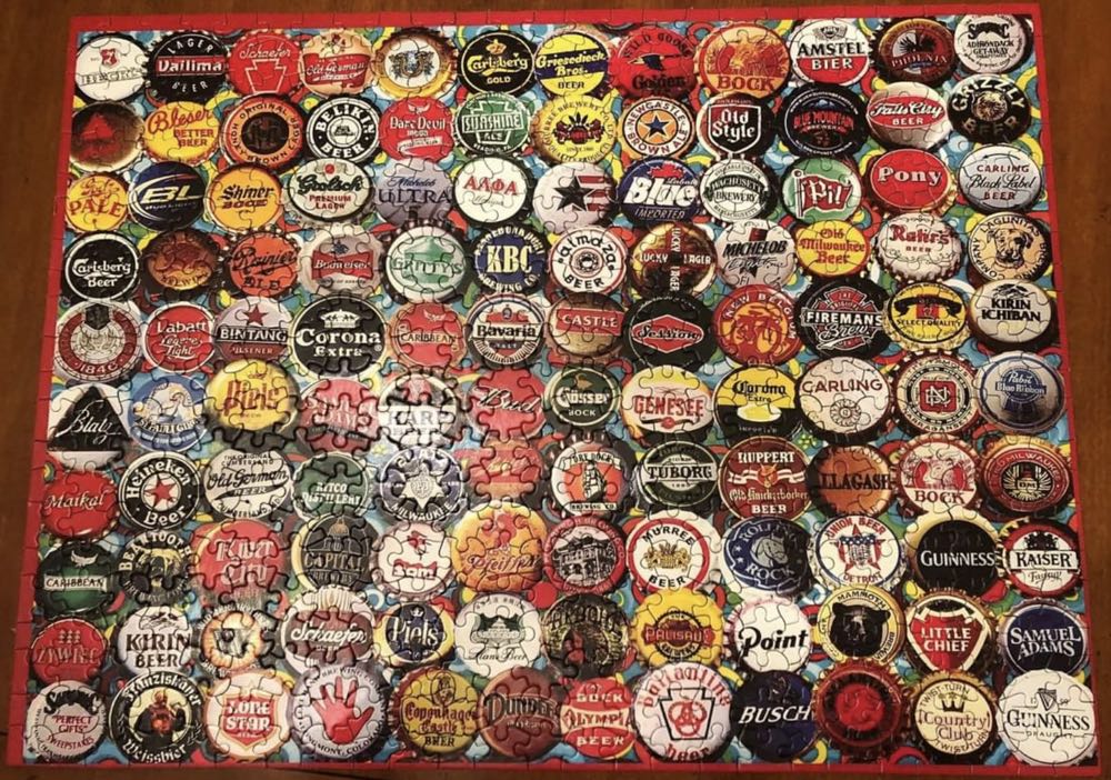 Beer Caps - White Mountain Puzzles puzzle collectible [Barcode 724819255870] - Main Image 2