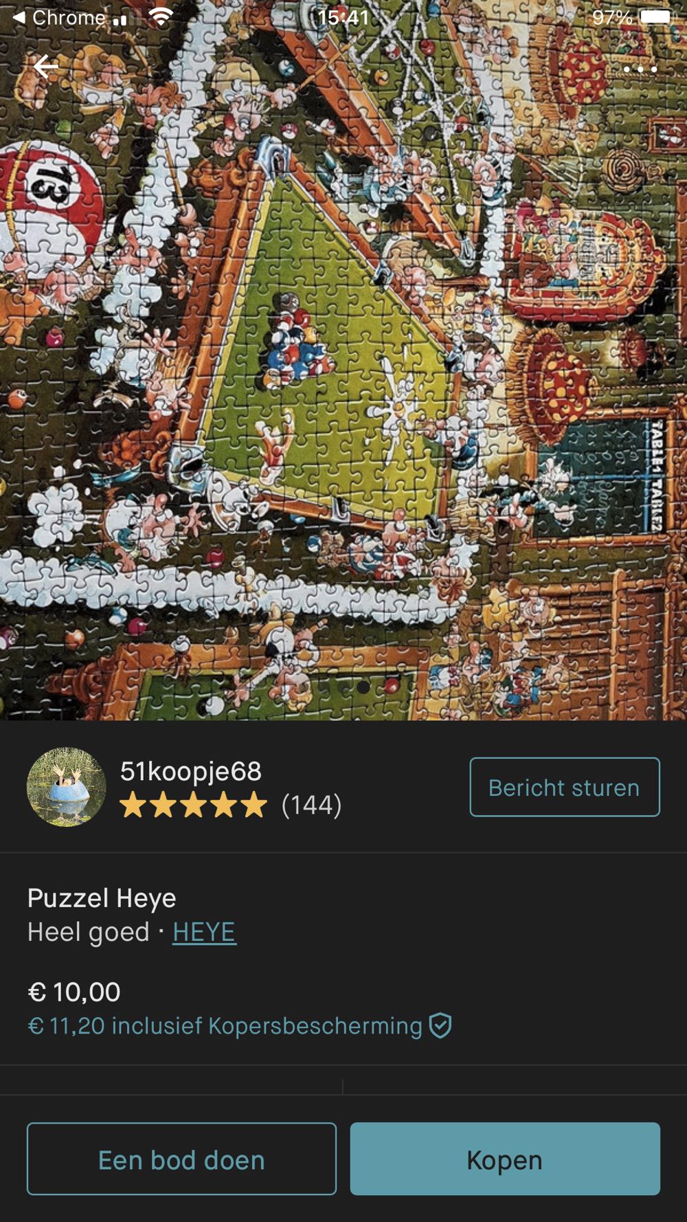 Billiards 29232 - HEYE puzzle collectible [Barcode 4001689292324] - Main Image 4