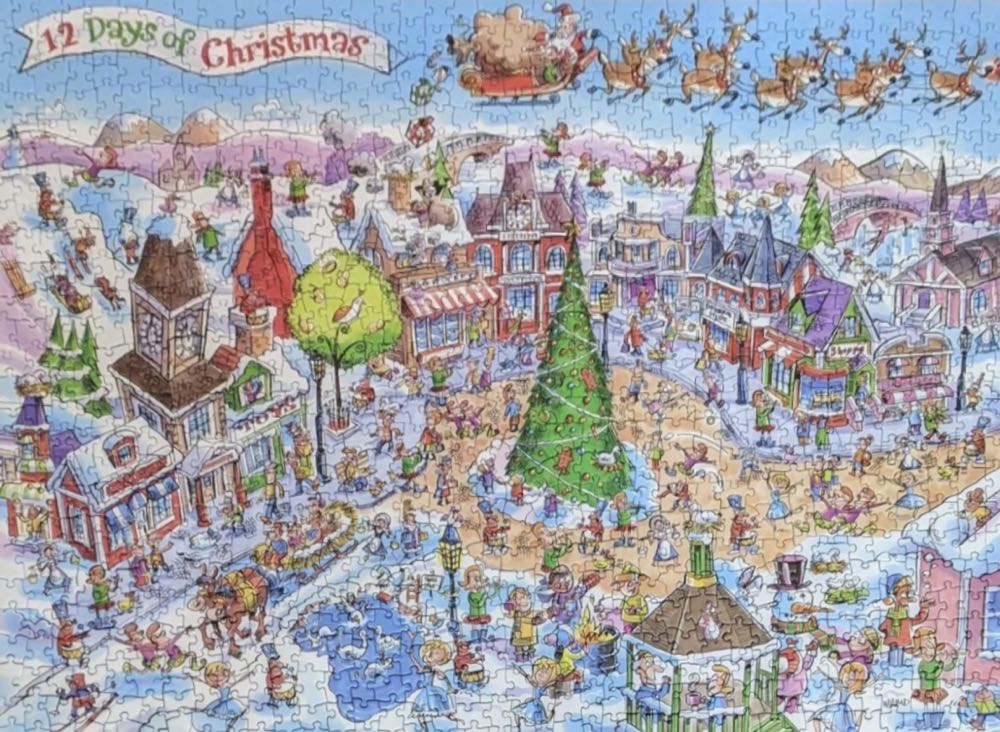 12 Days Of Christmas - Doodletown - Cobble Hill puzzle collectible [Barcode 625012535052] - Main Image 3