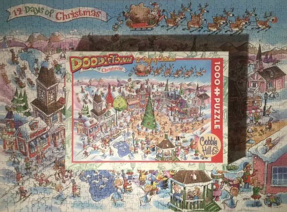 12 Days Of Christmas - Doodletown - Cobble Hill puzzle collectible [Barcode 625012535052] - Main Image 4