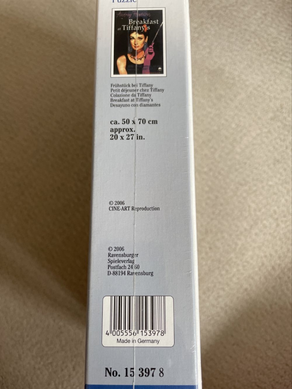 Breakfast At Tiffany’s - Ravensburger 🇩🇪 puzzle collectible [Barcode 4005556153978] - Main Image 2