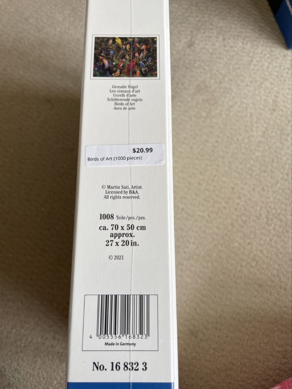 Birds Of Art - Ravensburger puzzle collectible [Barcode 4005556168323] - Main Image 2
