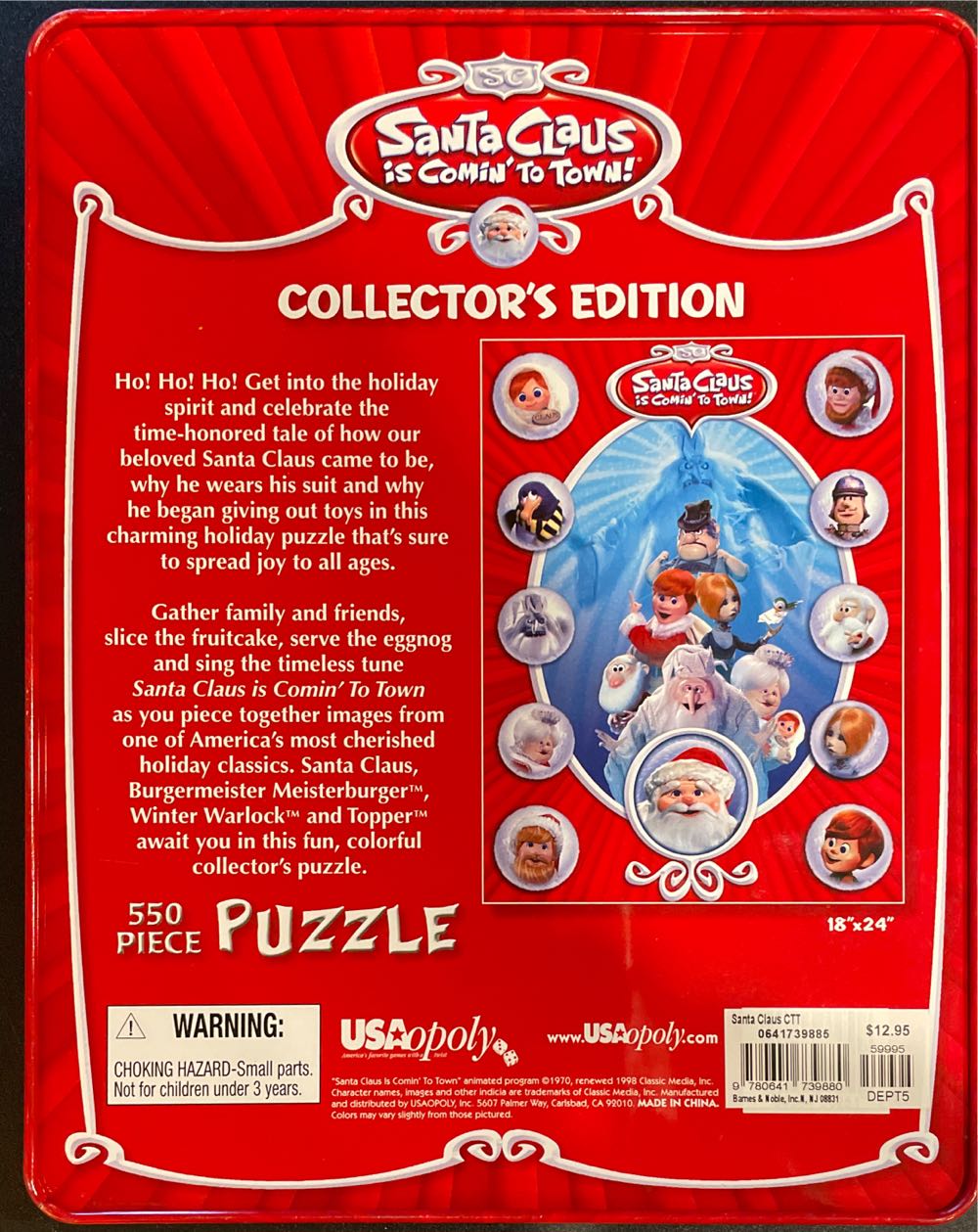 Santa Claus Is Coming To Town Tin - USAopoly puzzle collectible [Barcode 9780641739880] - Main Image 2