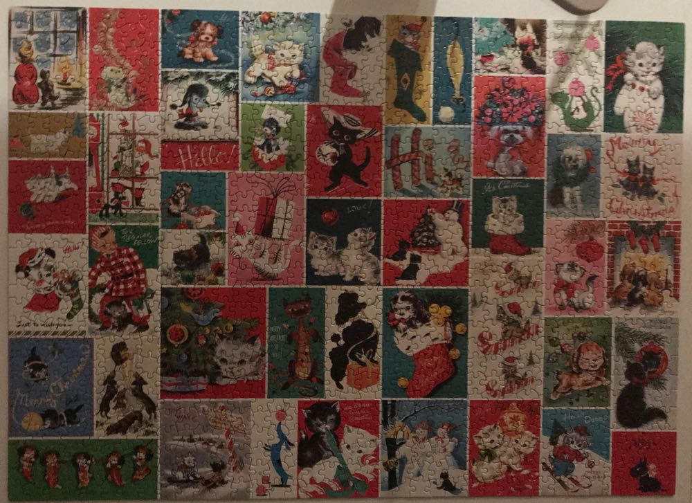 Holiday Cats & Dogs - Re-marks, Inc. puzzle collectible [Barcode 681410196141] - Main Image 2