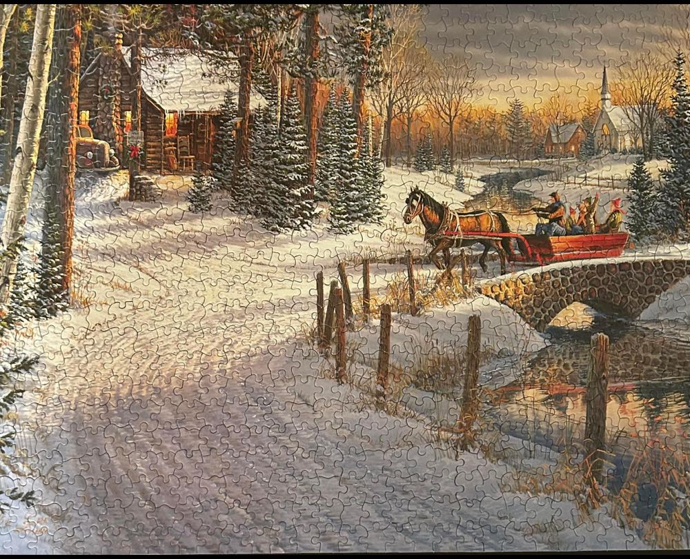 Holiday Sleigh Ride - White Mountain Puzzles puzzle collectible [Barcode 724819248698] - Main Image 3