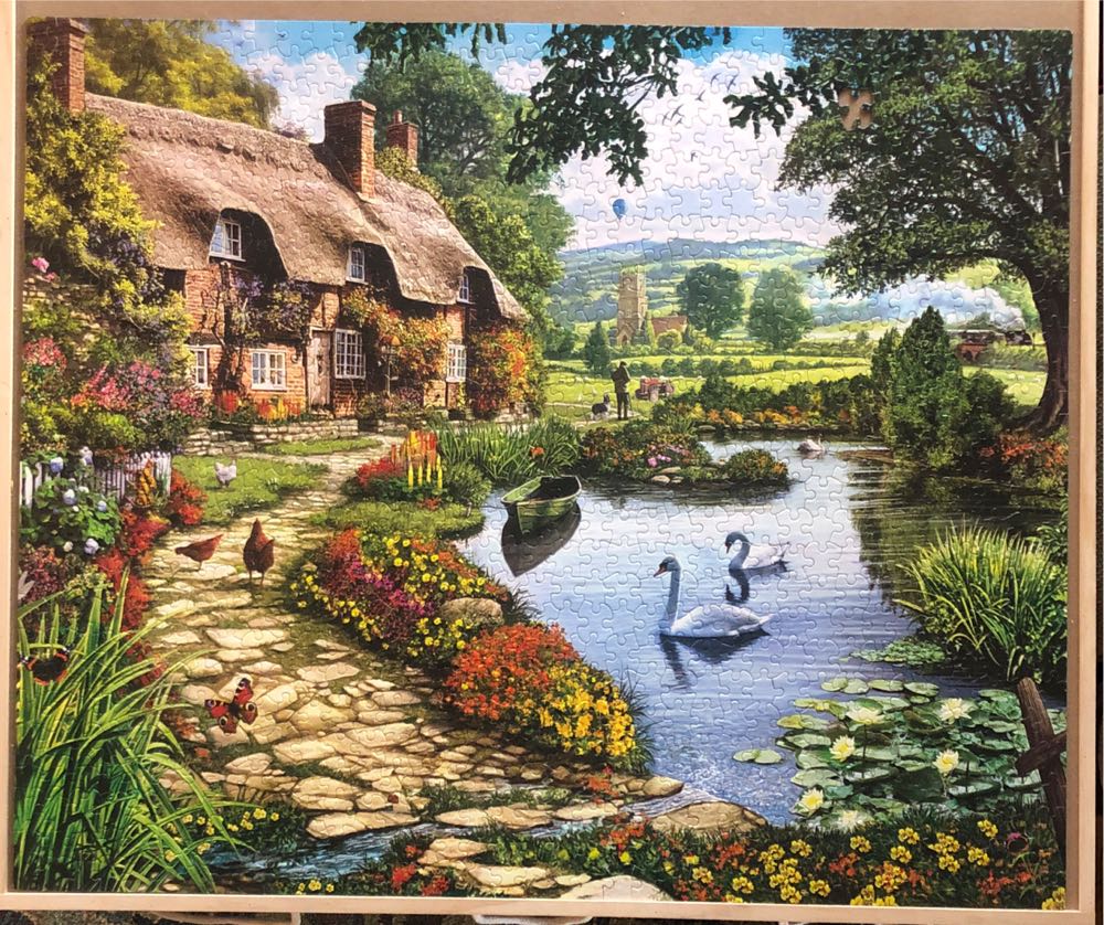 Lakeside Cottage - White Mountain puzzle collectible [Barcode 724819254507] - Main Image 3