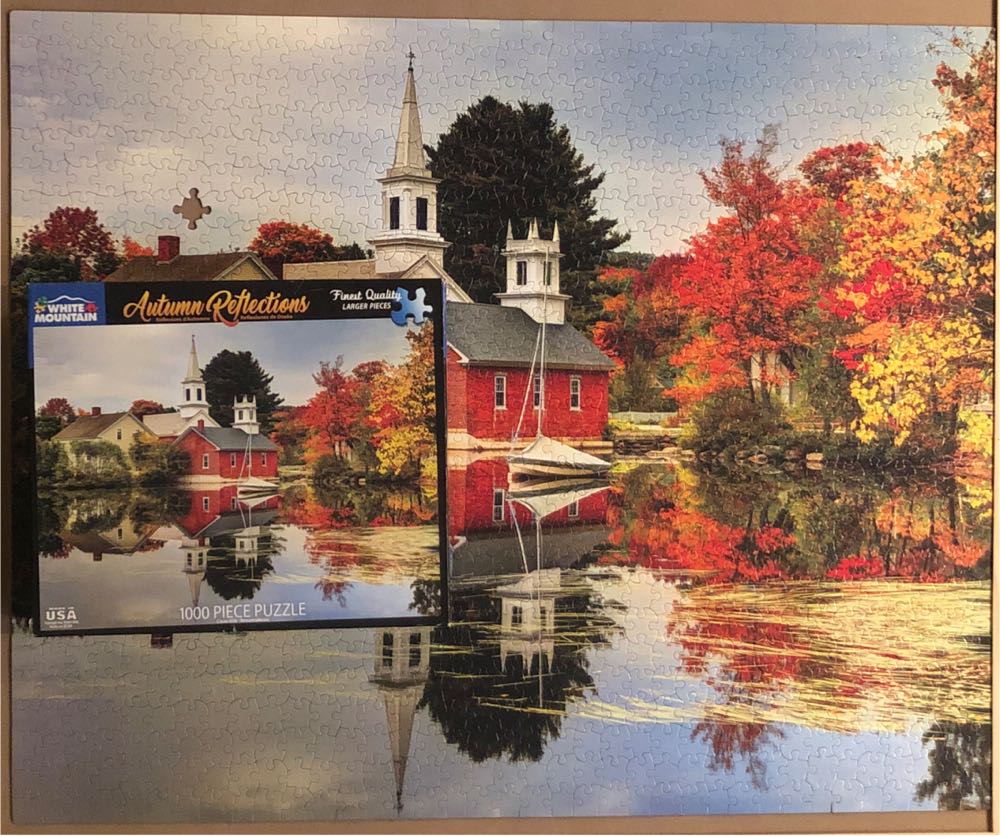 Autumn Reflections-sold - White Mountain puzzle collectible [Barcode 724819261345] - Main Image 3