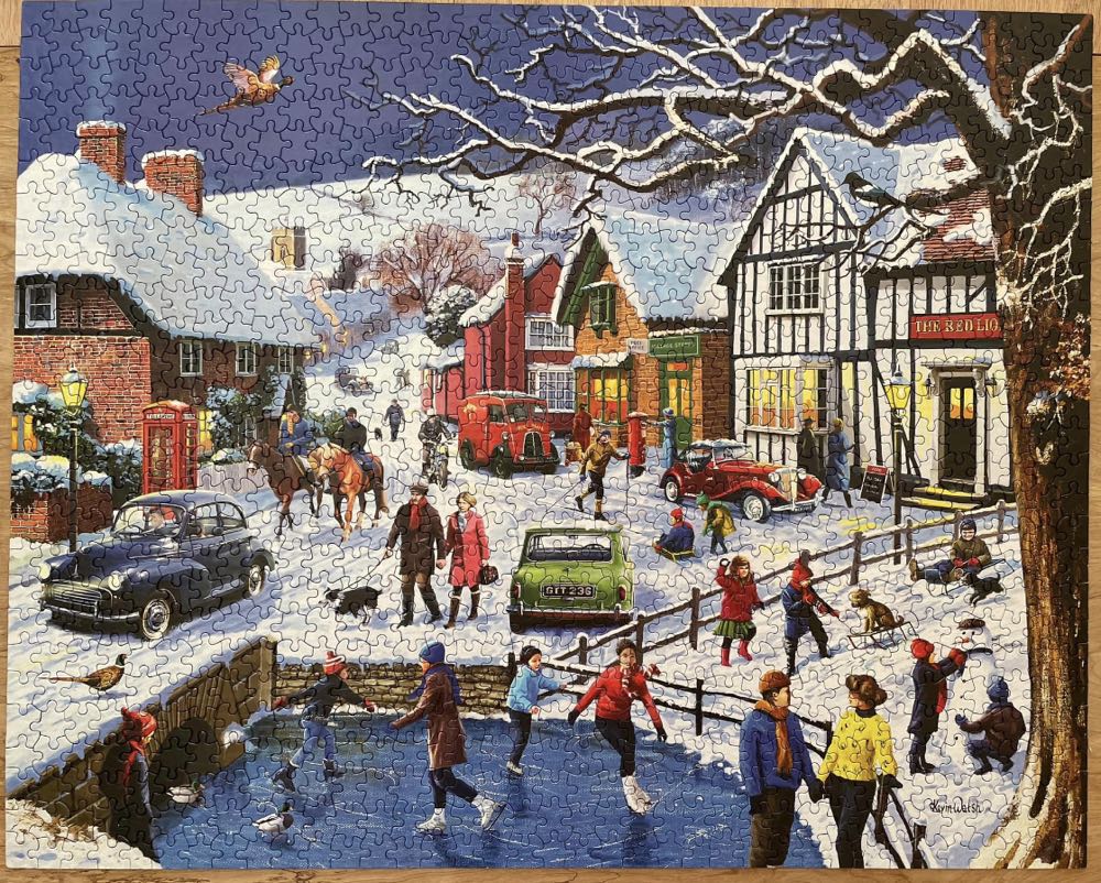 Festive Village - White Mountain puzzle collectible [Barcode 724819262359] - Main Image 2