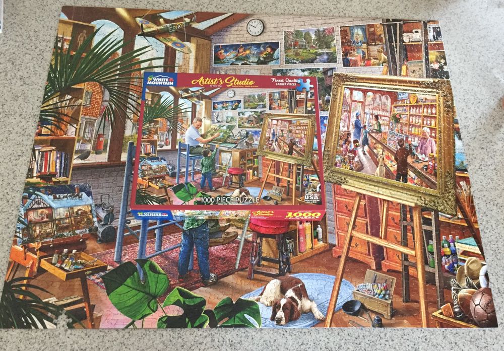 Artist’s Studio  (Item#1379) (2018) - White Mountain puzzle collectible [Barcode 724819261055] - Main Image 3