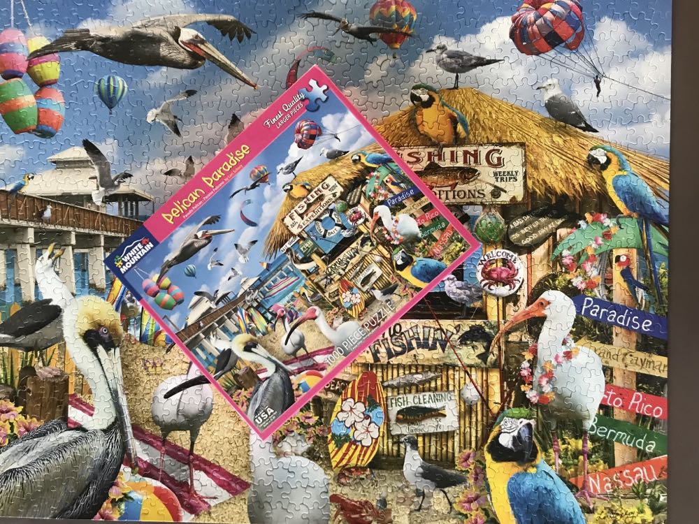 Pelican Paradise - White Mountain Puzzles puzzle collectible [Barcode 724819260072] - Main Image 3