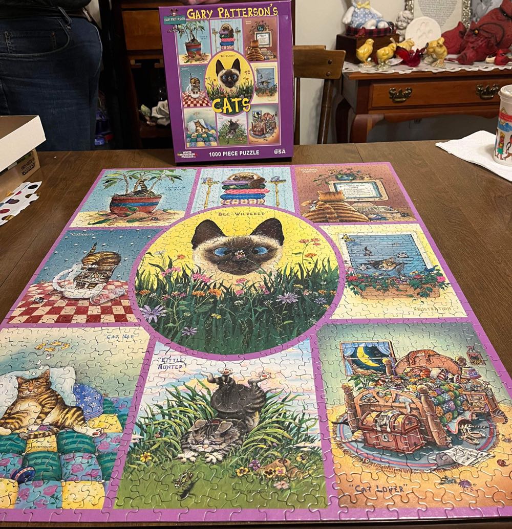 *** Gary Patterson’s Cats-BORROW KWN-Chs - White Mountain Puzzles puzzle collectible [Barcode 724819252756] - Main Image 2