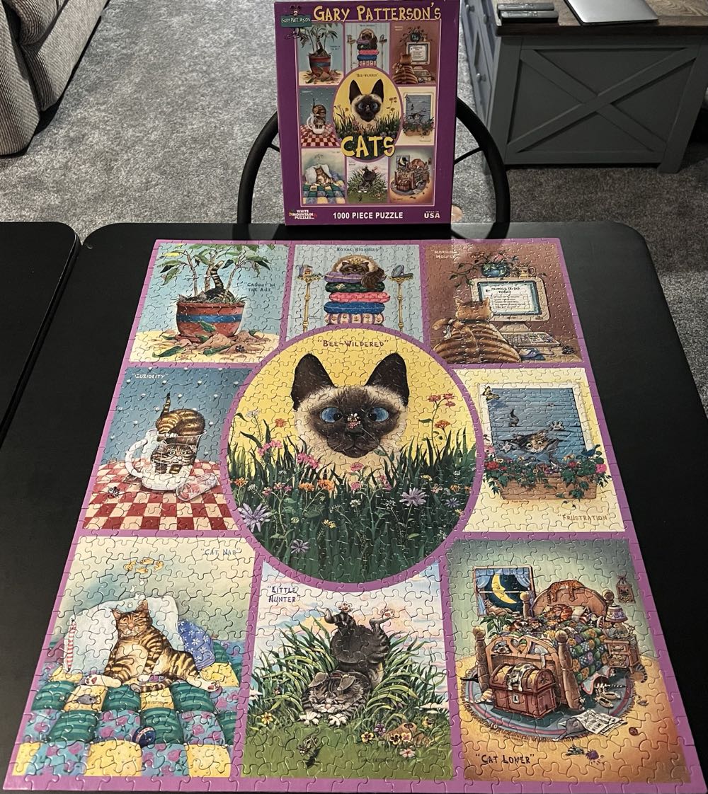 *** Gary Patterson’s Cats-BORROW KWN-Chs - White Mountain Puzzles puzzle collectible [Barcode 724819252756] - Main Image 3