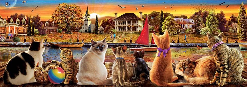 Cats On The Quay Panorama - Educa puzzle collectible [Barcode 8412668180017] - Main Image 2