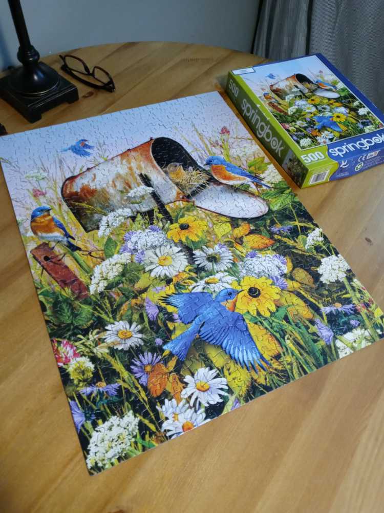 Blue Birds - Springbok puzzle collectible [Barcode 091683015795] - Main Image 2