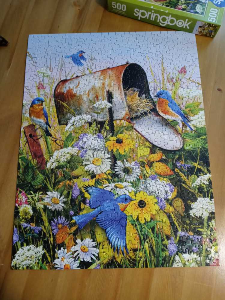 Blue Birds - Springbok puzzle collectible [Barcode 091683015795] - Main Image 3