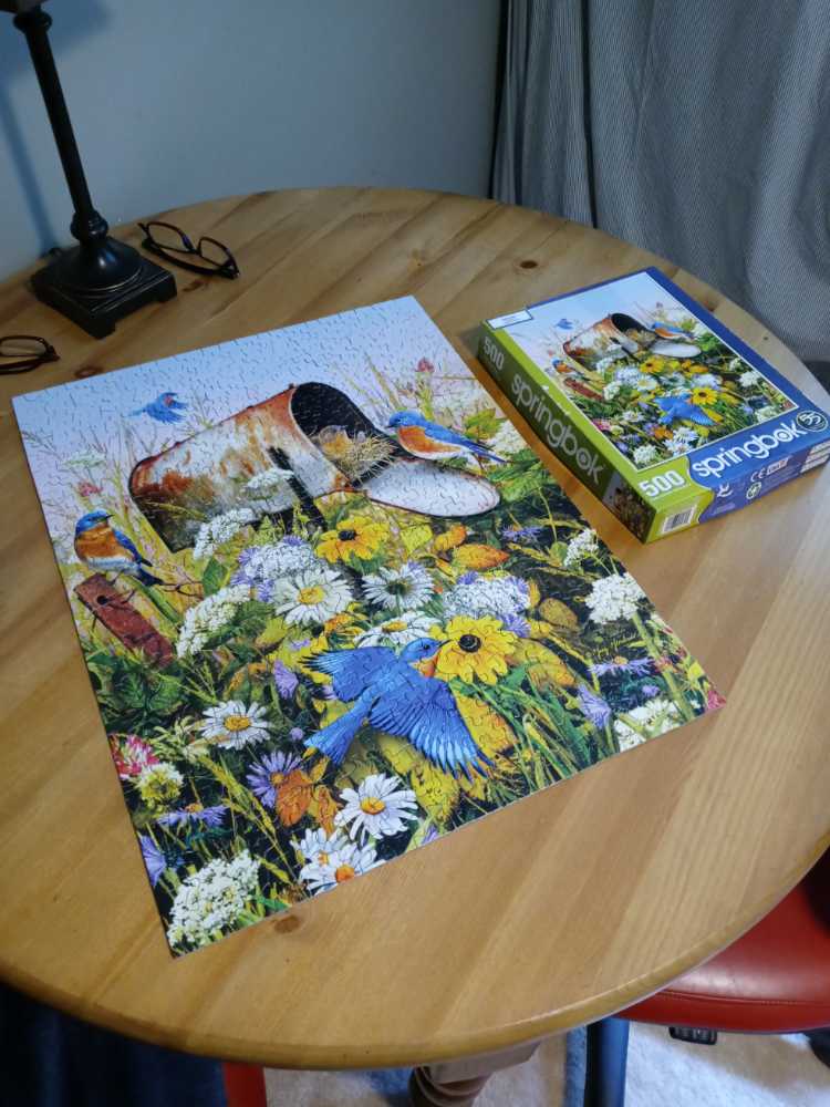 Blue Birds - Springbok puzzle collectible [Barcode 091683015795] - Main Image 4