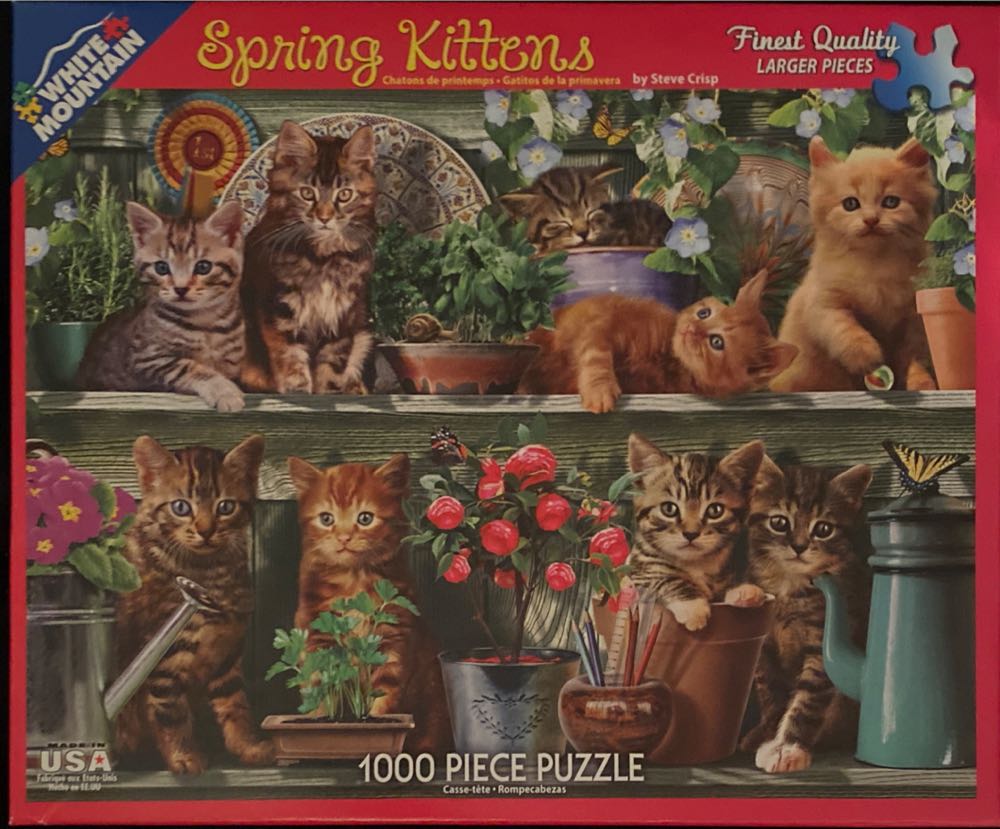 Spring Kittens - White Mountain puzzle collectible [Barcode 724819258017] - Main Image 2