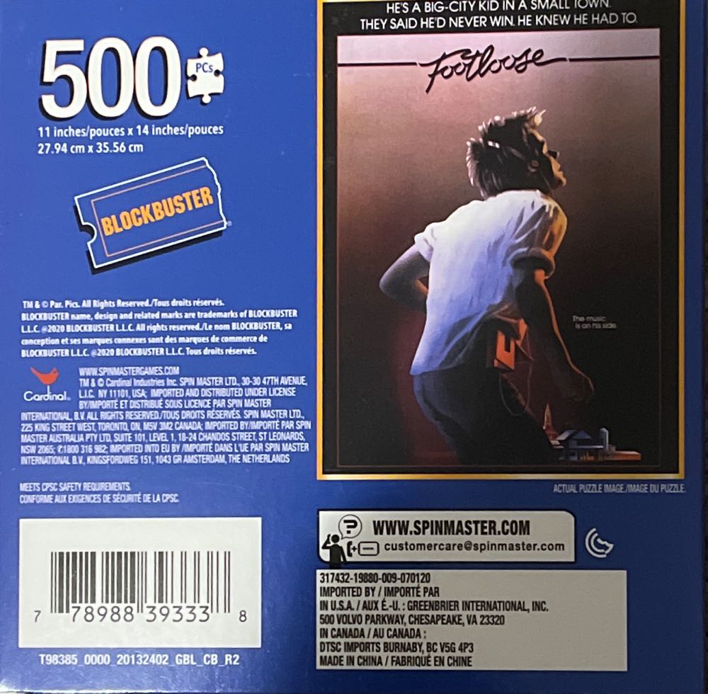 Blockbuster Footloose - Cardinal puzzle collectible [Barcode 778988393338] - Main Image 2