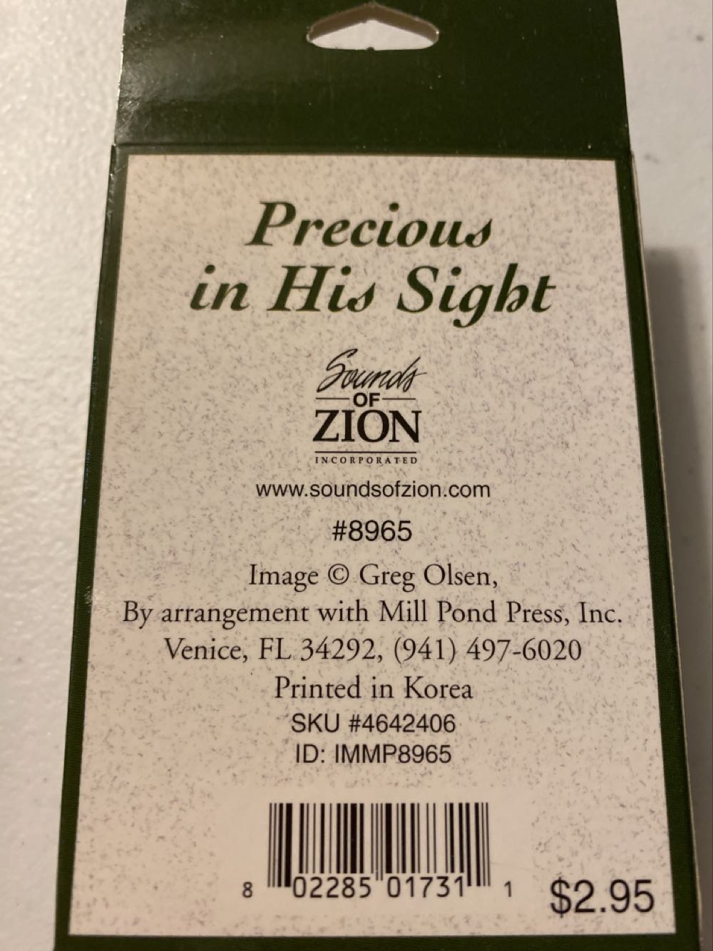 Precious in His Sight - Sounds Of Zion Inc. puzzle collectible [Barcode 802285017311] - Main Image 2
