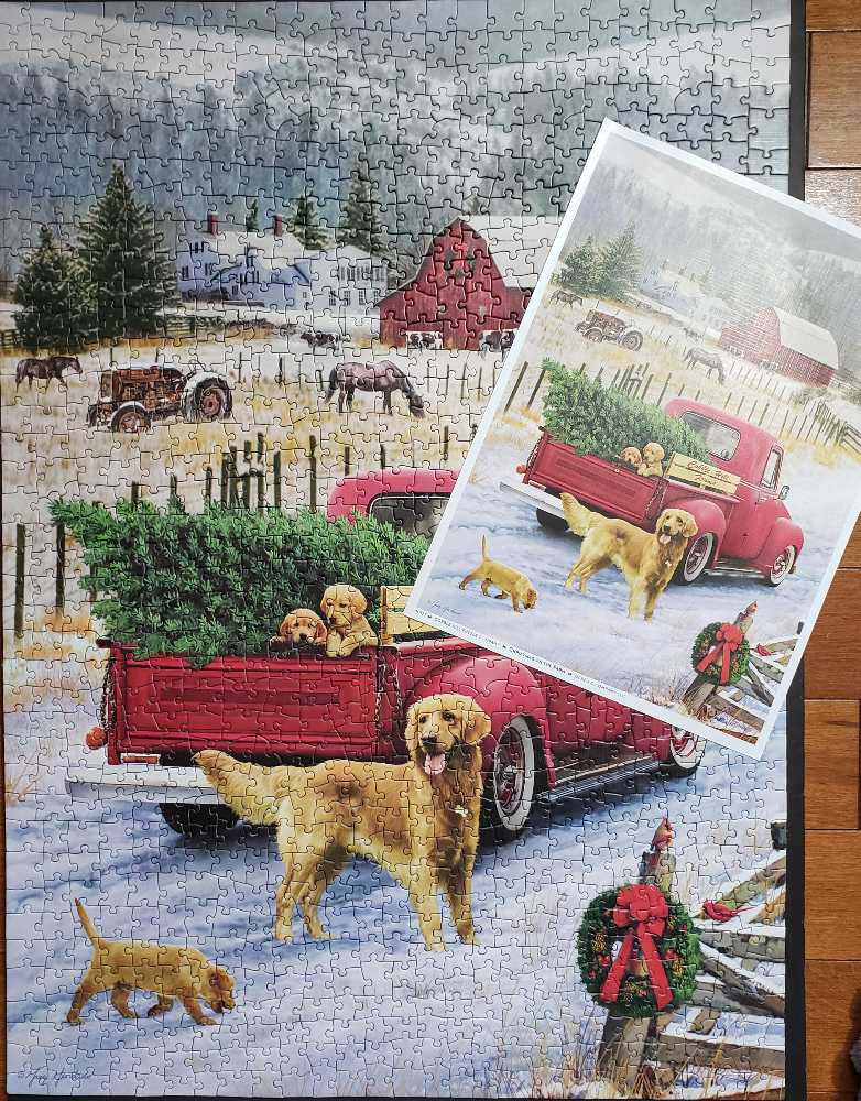 Christmas On The Farm - Cobble Hill puzzle collectible [Barcode 625012801270] - Main Image 3