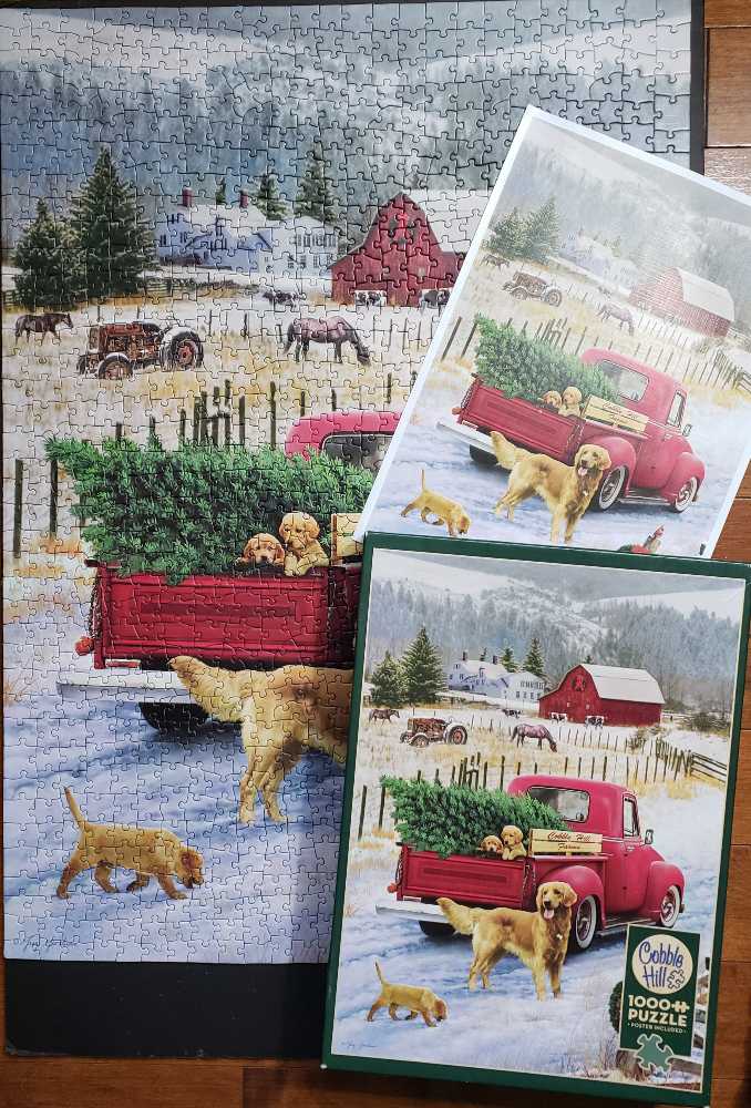 Christmas On The Farm - Cobble Hill puzzle collectible [Barcode 625012801270] - Main Image 4
