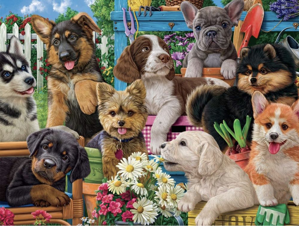 Funny Puppies. - Jen  - Buffalo Games 🇺🇸 puzzle collectible [Barcode 079346173518] - Main Image 2