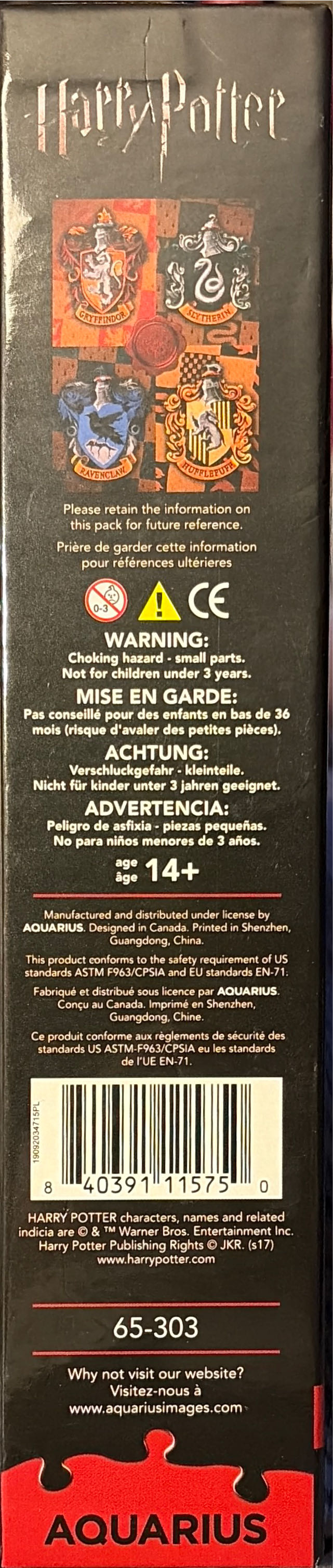 Harry Potter Crests - Aquarius puzzle collectible [Barcode 840391115750] - Main Image 3