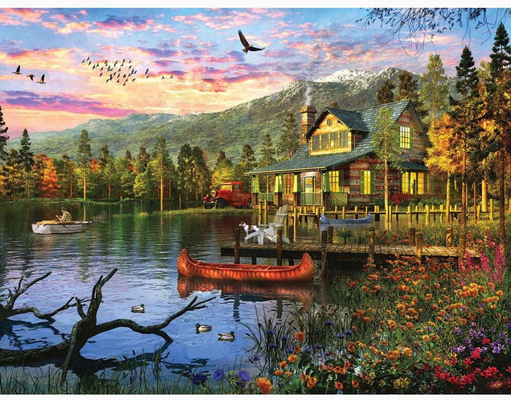 Sunset Cabin - White Mountain puzzle collectible [Barcode 724819261529] - Main Image 2