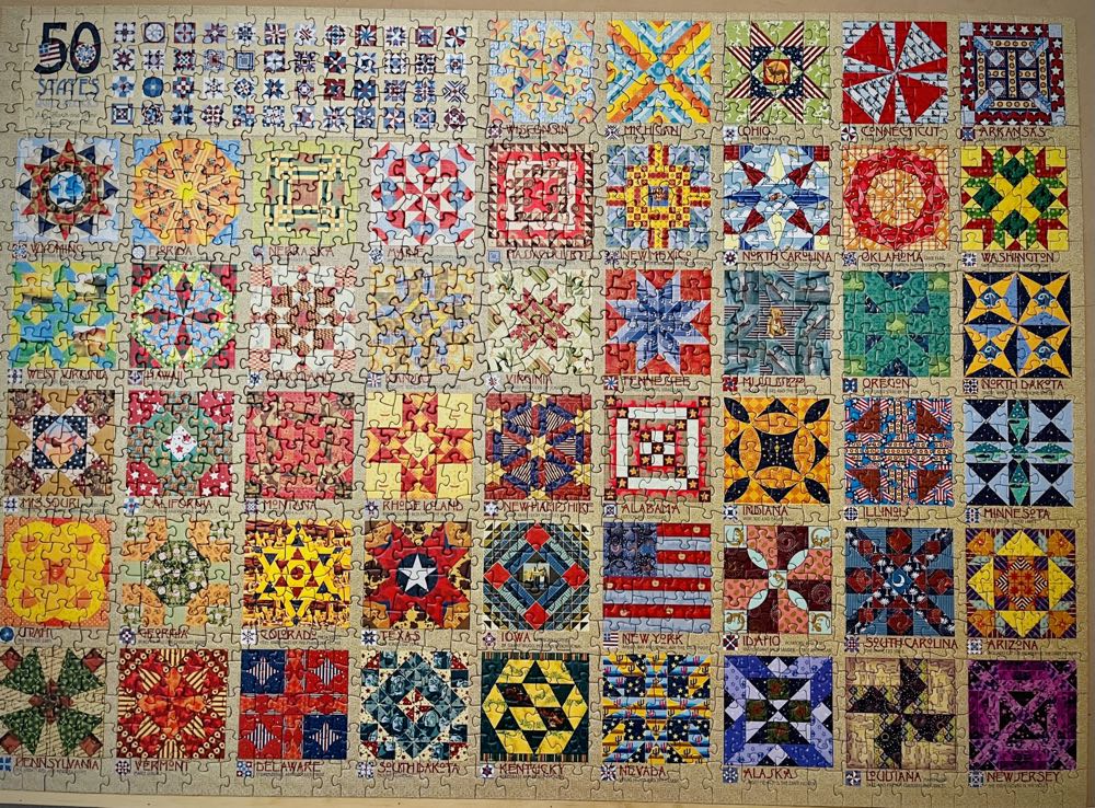50 States Quilt Blocks - Cobble Hill puzzle collectible [Barcode 625012803144] - Main Image 2