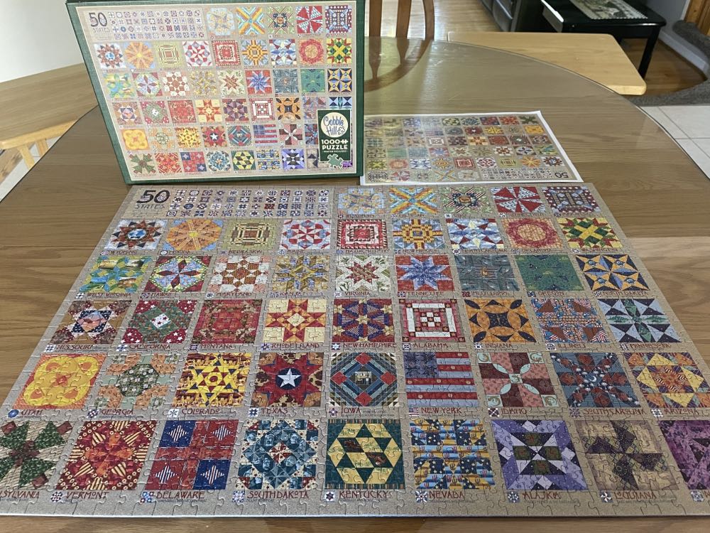 50 States Quilt Blocks - Cobble Hill puzzle collectible [Barcode 625012803144] - Main Image 4